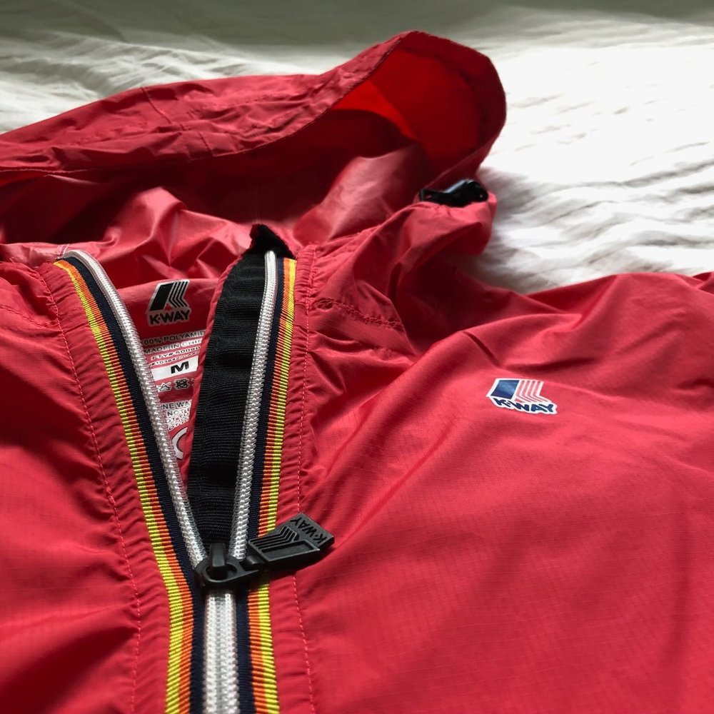 K-Way Le Vrai Claude Red Rain Jacket Shell